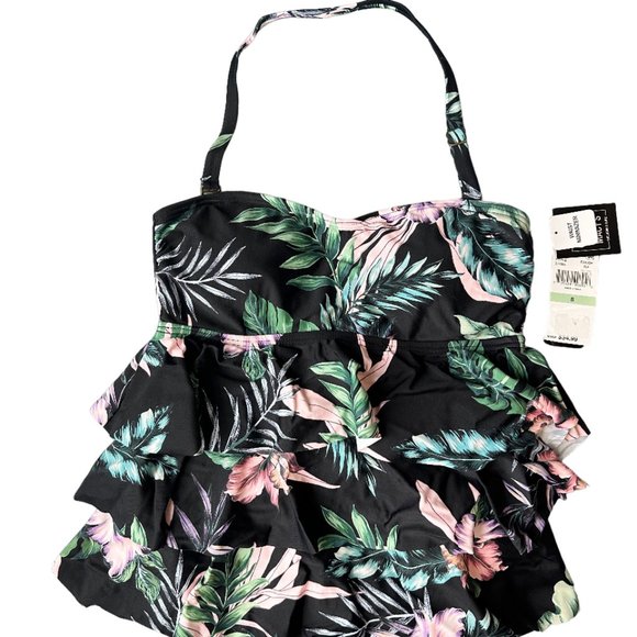 NWT ISLAND ESCAPE PALM SAN JOAQUIN FLORAL TIERED TANKINI TOP - Picture 1 of 4